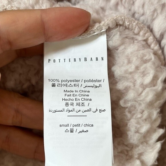 Pottery Barn Teddy Bear Robe in Pale Blush S - Picture 7 of 12